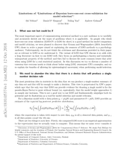 Limitations of "Limitations of Bayesian leave-one-out cross-validation
  for model selection"