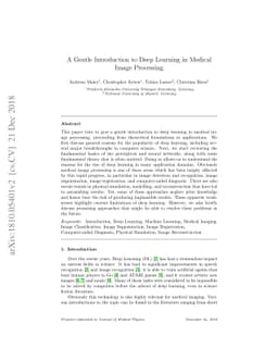 A Gentle Introduction to Deep Learning in Medical Image Processing