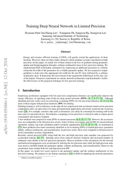 Training Deep Neural Network in Limited Precision