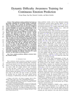 Dynamic Difficulty Awareness Training for Continuous Emotion Prediction