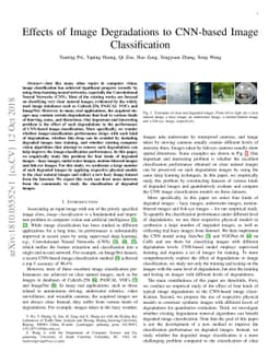 Effects of Image Degradations to CNN-based Image Classification
