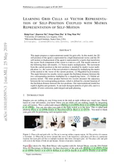 Learning Grid Cells as Vector Representation of Self-Position Coupled
  with Matrix Representation of Self-Motion