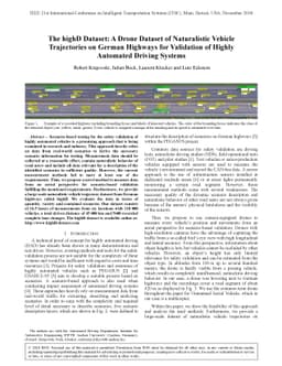 The highD Dataset: A Drone Dataset of Naturalistic Vehicle Trajectories
  on German Highways for Validation of Highly Automated Driving Systems