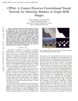 CPNet: A Context Preserver Convolutional Neural Network for Detecting
  Shadows in Single RGB Images