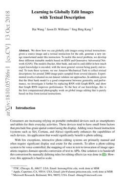 Learning to Globally Edit Images with Textual Description