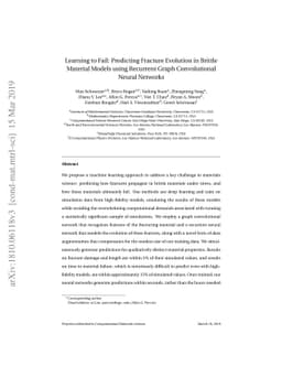 Learning to fail: Predicting fracture evolution in brittle material
  models using recurrent graph convolutional neural networks