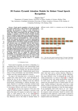 3D Feature Pyramid Attention Module for Robust Visual Speech Recognition