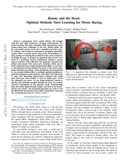 Beauty and the Beast: Optimal Methods Meet Learning for Drone Racing