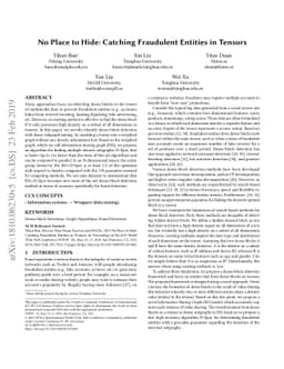No Place to Hide: Catching Fraudulent Entities in Tensors