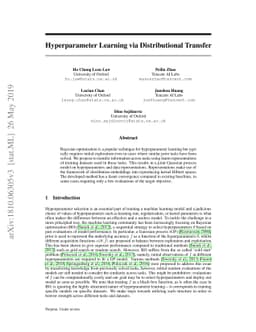 Hyperparameter Learning via Distributional Transfer