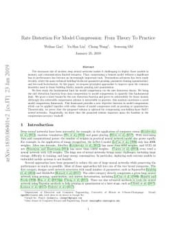 Rate Distortion For Model Compression: From Theory To Practice
