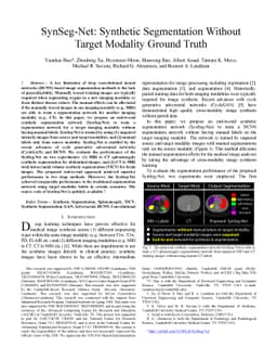 SynSeg-Net: Synthetic Segmentation Without Target Modality Ground Truth
