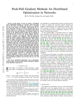 Push-Pull Gradient Methods for Distributed Optimization in Networks