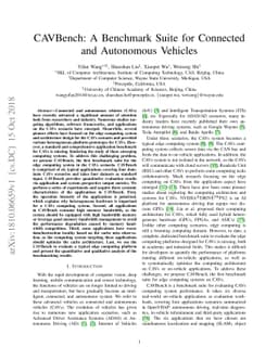 CAVBench: A Benchmark Suite for Connected and Autonomous Vehicles