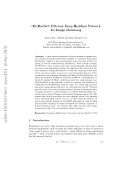 DN-ResNet: Efficient Deep Residual Network for Image Denoising