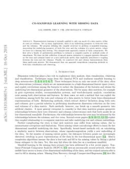 Co-manifold learning with missing data