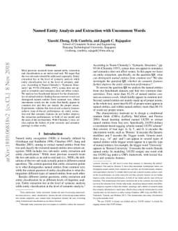 Named Entity Analysis and Extraction with Uncommon Words