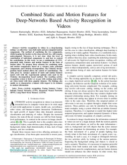 Combined Static and Motion Features for Deep-Networks Based Activity
  Recognition in Videos