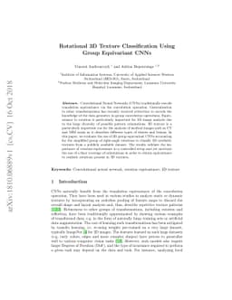 Rotational 3D Texture Classification Using Group Equivariant CNNs