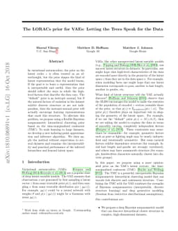 The LORACs prior for VAEs: Letting the Trees Speak for the Data