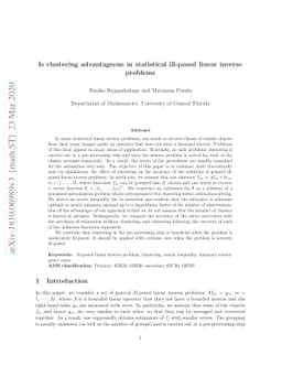 Clustering in statistical ill-posed linear inverse problems