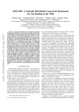 LRW-1000: A Naturally-Distributed Large-Scale Benchmark for Lip Reading
  in the Wild