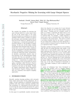 Stochastic Negative Mining for Learning with Large Output Spaces