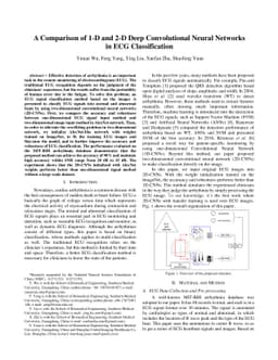A Comparison of 1-D and 2-D Deep Convolutional Neural Networks in ECG
  Classification