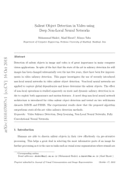 Salient Object Detection in Video using Deep Non-Local Neural Networks