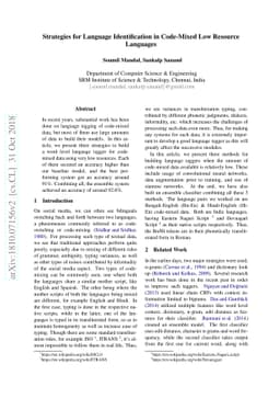 Strategies for Language Identification in Code-Mixed Low Resource
  Languages