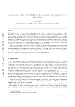 An empirical evaluation of imbalanced data strategies from a
  practitioner's point of view