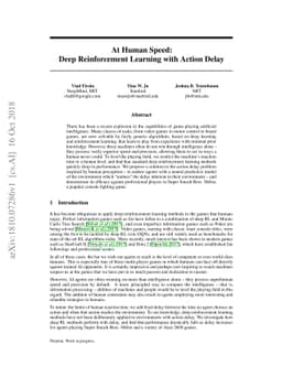At Human Speed: Deep Reinforcement Learning with Action Delay