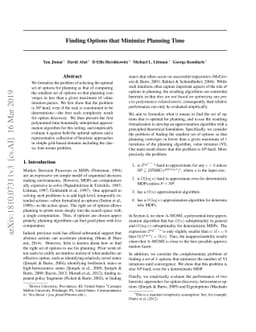 Finding Options that Minimize Planning Time