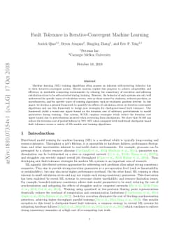 Fault Tolerance in Iterative-Convergent Machine Learning