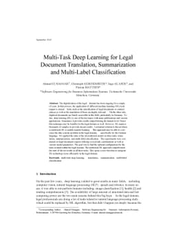 Multi-Task Deep Learning for Legal Document Translation, Summarization
  and Multi-Label Classification