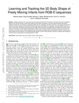 Learning and Tracking the 3D Body Shape of Freely Moving Infants from
  RGB-D sequences