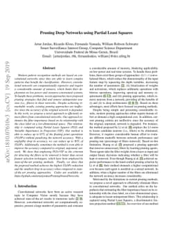 Pruning Deep Neural Networks using Partial Least Squares