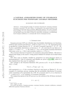 A natural 4-parameter family of covariance functions for stationary
  Gaussian processes