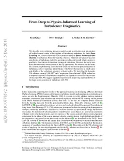 From Deep to Physics-Informed Learning of Turbulence: Diagnostics