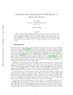 Identifying Vessel Branching from Fluid Stresses on Microscopic Robots