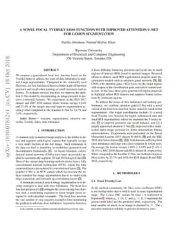 A Novel Focal Tversky loss function with improved Attention U-Net for
  lesion segmentation