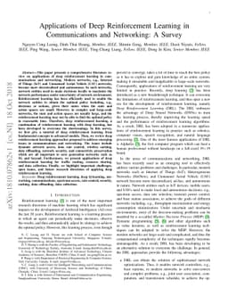Applications of Deep Reinforcement Learning in Communications and
  Networking: A Survey