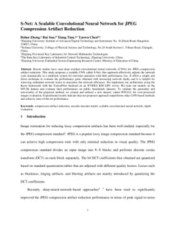 S-Net: A Scalable Convolutional Neural Network for JPEG Compression
  Artifact Reduction