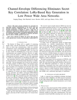 Channel-Envelope Differencing Eliminates Secret Key Correlation:
  LoRa-Based Key Generation in Low Power Wide Area Networks