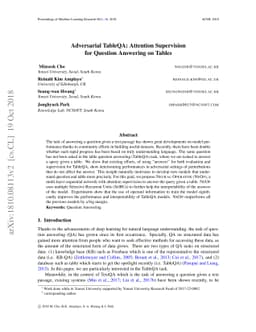 Adversarial TableQA: Attention Supervision for Question Answering on
  Tables