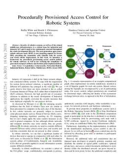 Procedurally Provisioned Access Control for Robotic Systems