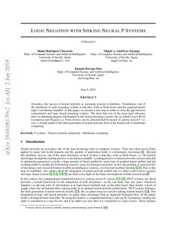 Logic Negation with Spiking Neural P Systems