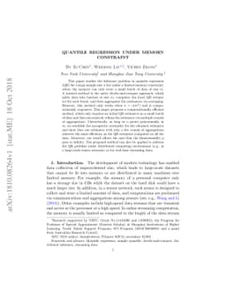 Quantile Regression Under Memory Constraint