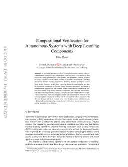 Compositional Verification for Autonomous Systems with Deep Learning
  Components