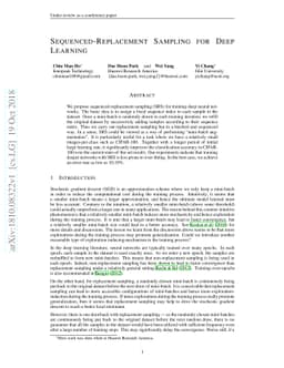 Sequenced-Replacement Sampling for Deep Learning